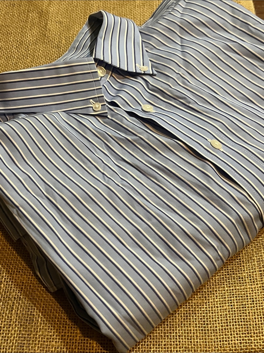 Roundtree & Yorke Light Blue and White Striped Dress Shirt